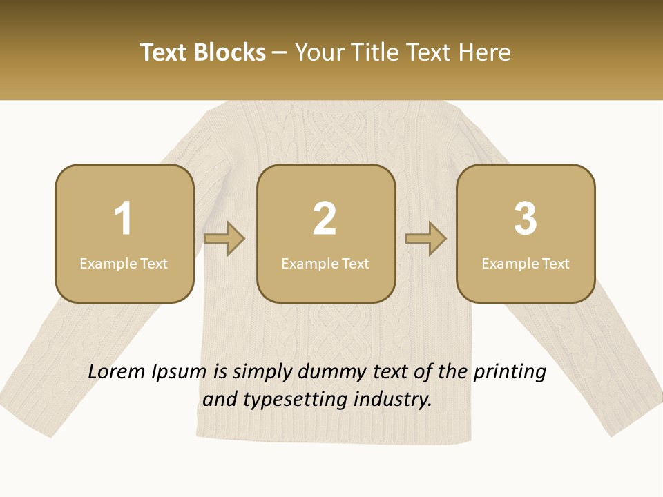 A Picture Of A Sweater With The Name Of The Company PowerPoint Template