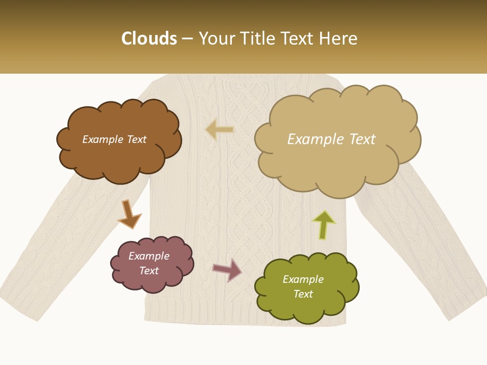 A Picture Of A Sweater With The Name Of The Company PowerPoint Template