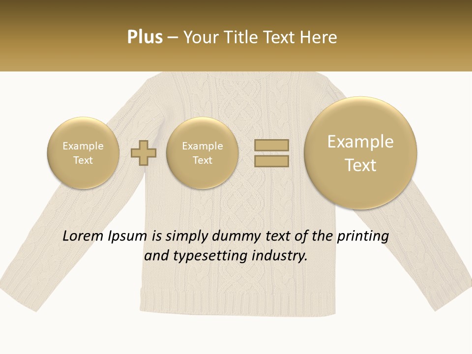 A Picture Of A Sweater With The Name Of The Company PowerPoint Template