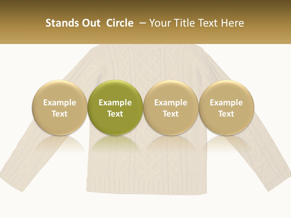 A Picture Of A Sweater With The Name Of The Company PowerPoint Template