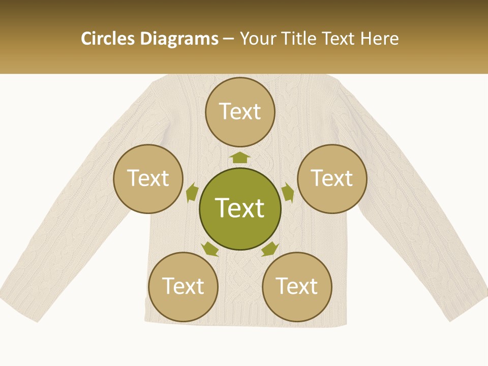 A Picture Of A Sweater With The Name Of The Company PowerPoint Template