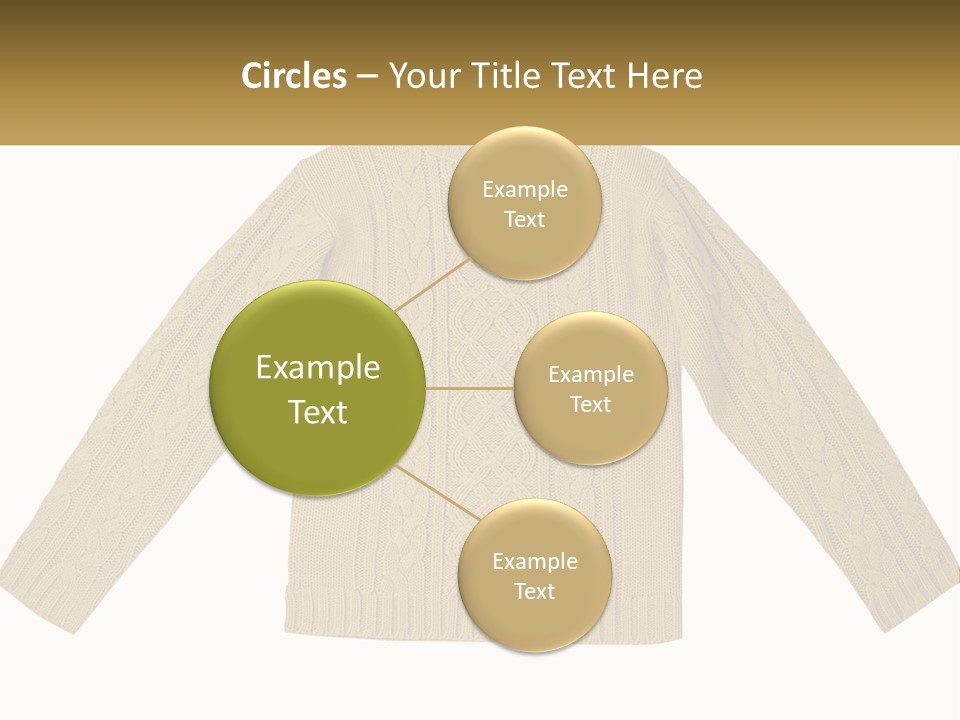 A Picture Of A Sweater With The Name Of The Company PowerPoint Template