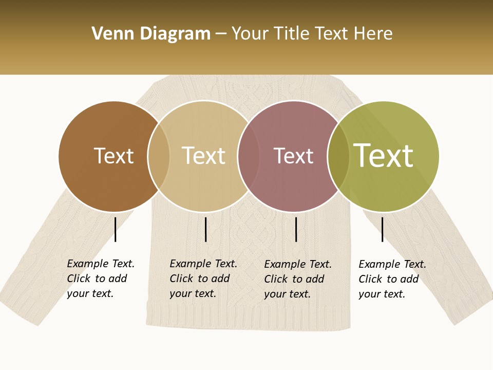 A Picture Of A Sweater With The Name Of The Company PowerPoint Template