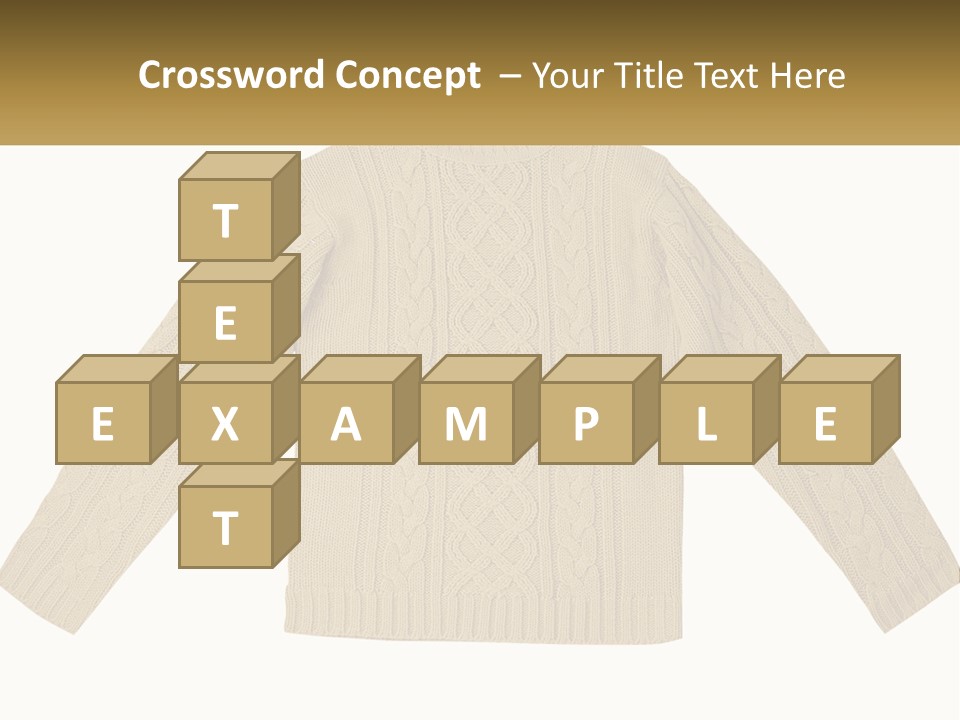 A Picture Of A Sweater With The Name Of The Company PowerPoint Template