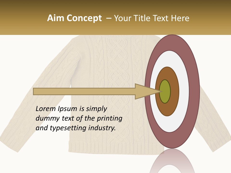 A Picture Of A Sweater With The Name Of The Company PowerPoint Template