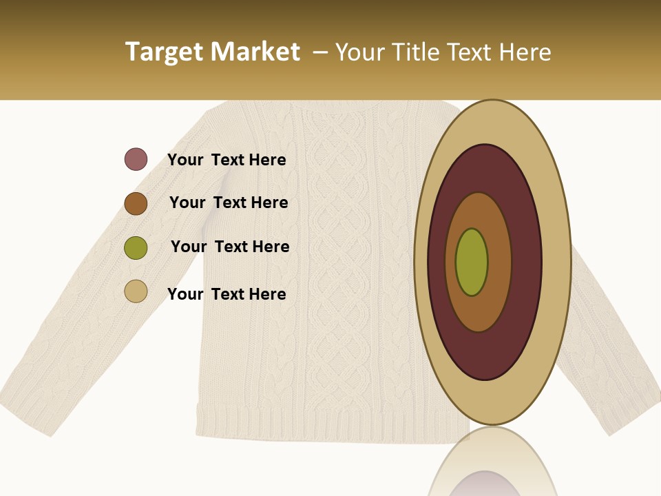 A Picture Of A Sweater With The Name Of The Company PowerPoint Template