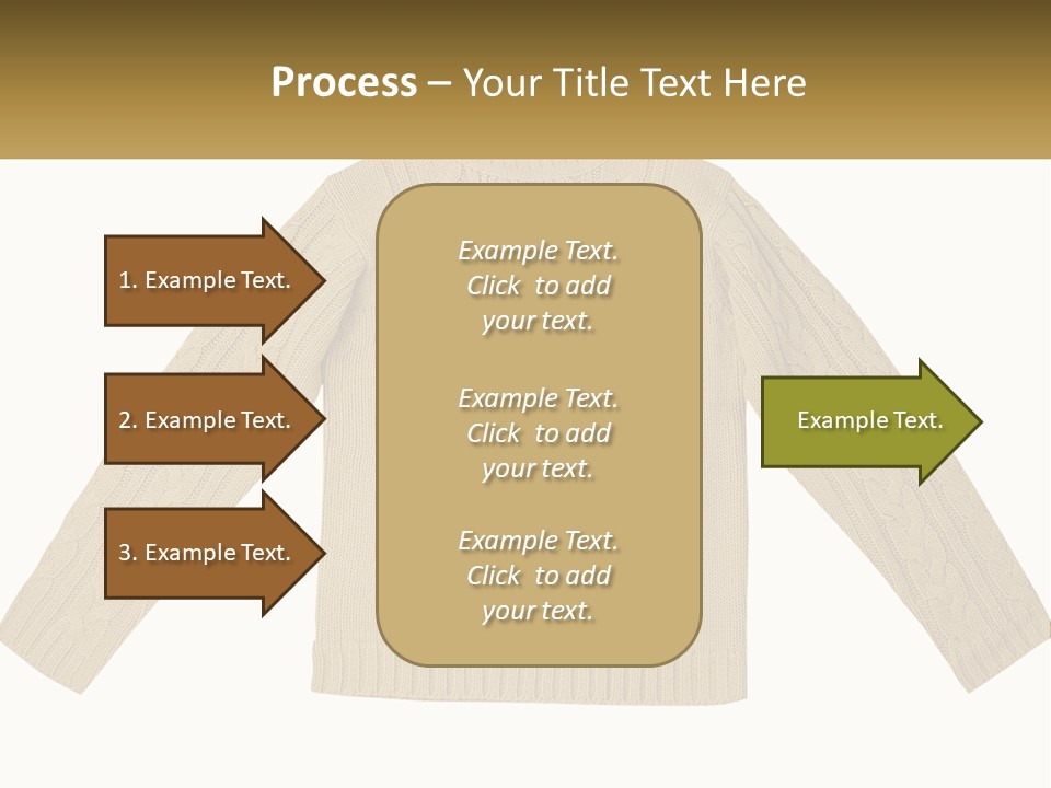 A Picture Of A Sweater With The Name Of The Company PowerPoint Template