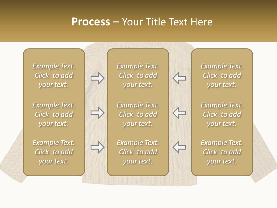 A Picture Of A Sweater With The Name Of The Company PowerPoint Template