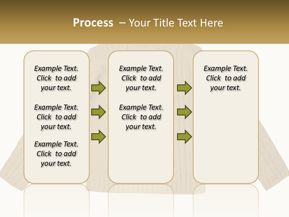 A Picture Of A Sweater With The Name Of The Company PowerPoint Template