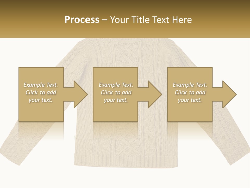 A Picture Of A Sweater With The Name Of The Company PowerPoint Template