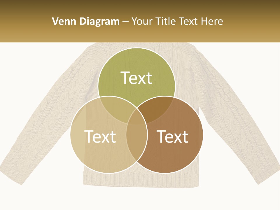 A Picture Of A Sweater With The Name Of The Company PowerPoint Template