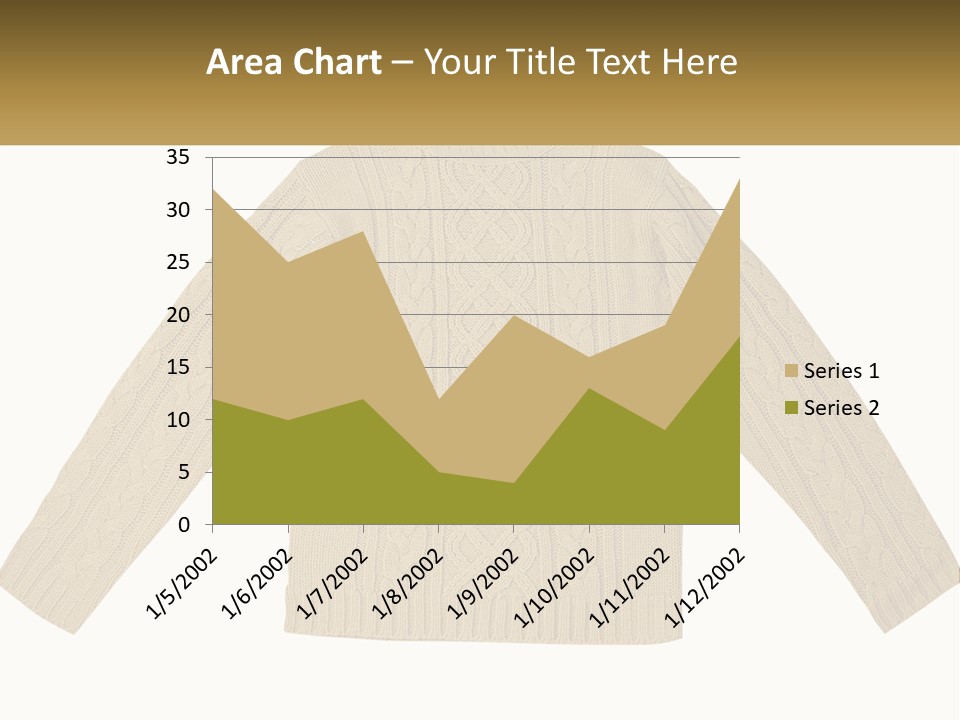 A Picture Of A Sweater With The Name Of The Company PowerPoint Template