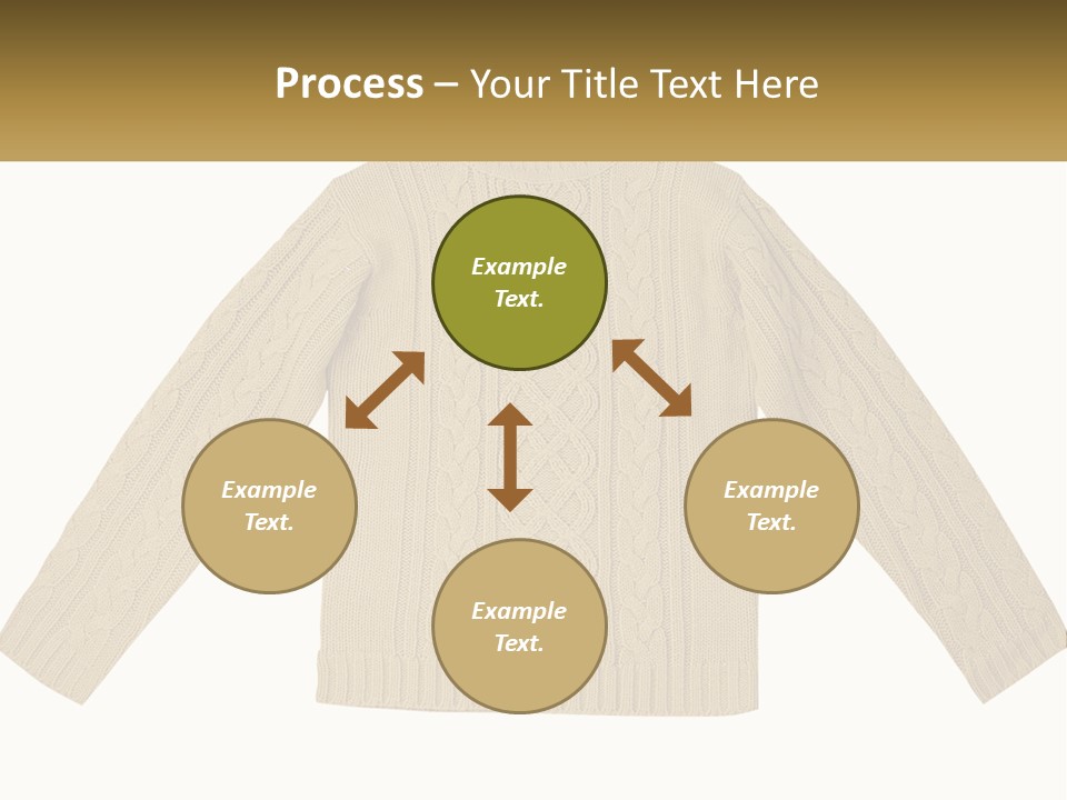 A Picture Of A Sweater With The Name Of The Company PowerPoint Template