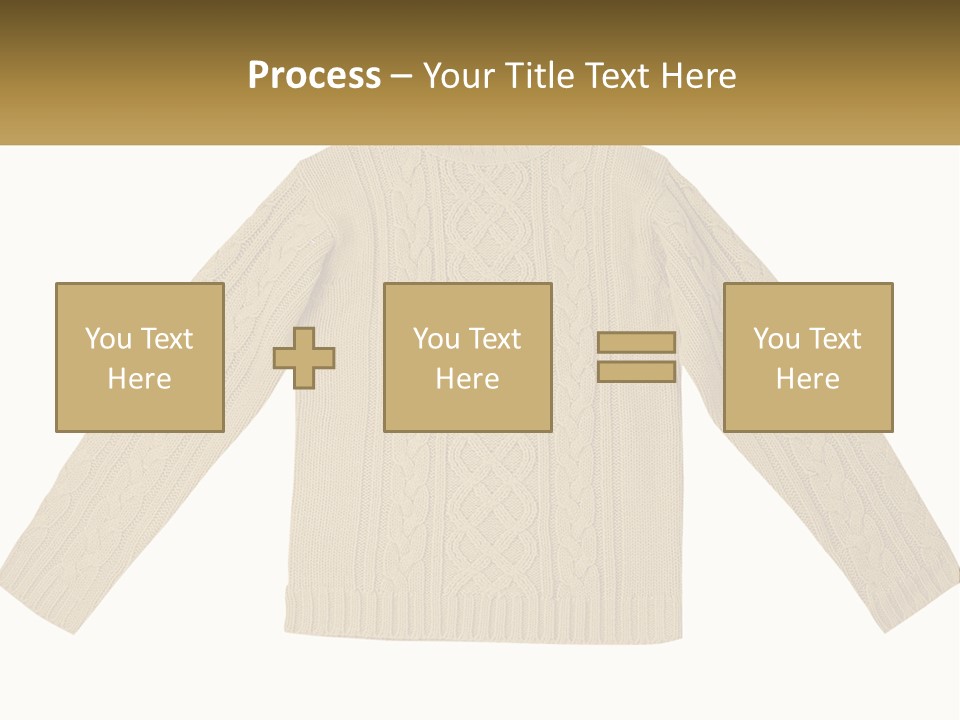 A Picture Of A Sweater With The Name Of The Company PowerPoint Template