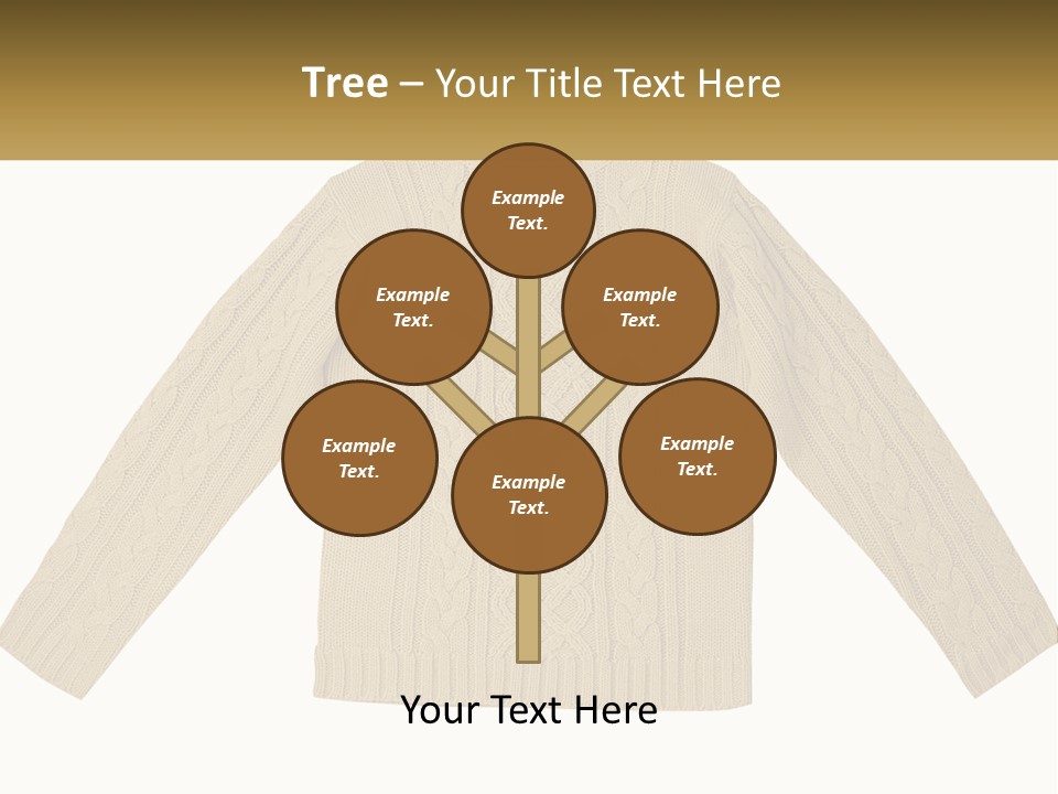 A Picture Of A Sweater With The Name Of The Company PowerPoint Template