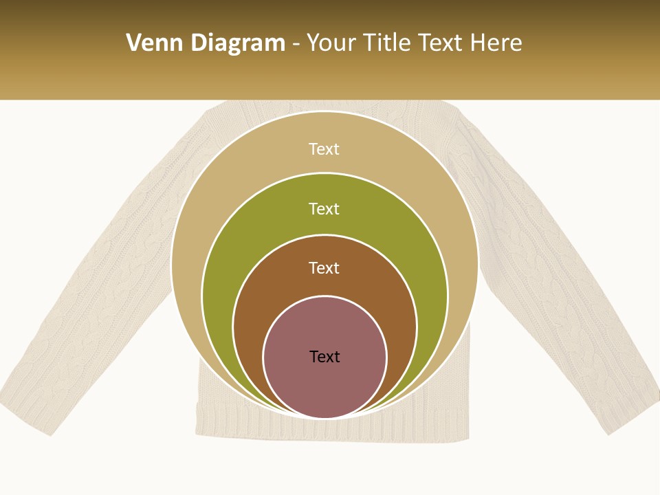 A Picture Of A Sweater With The Name Of The Company PowerPoint Template
