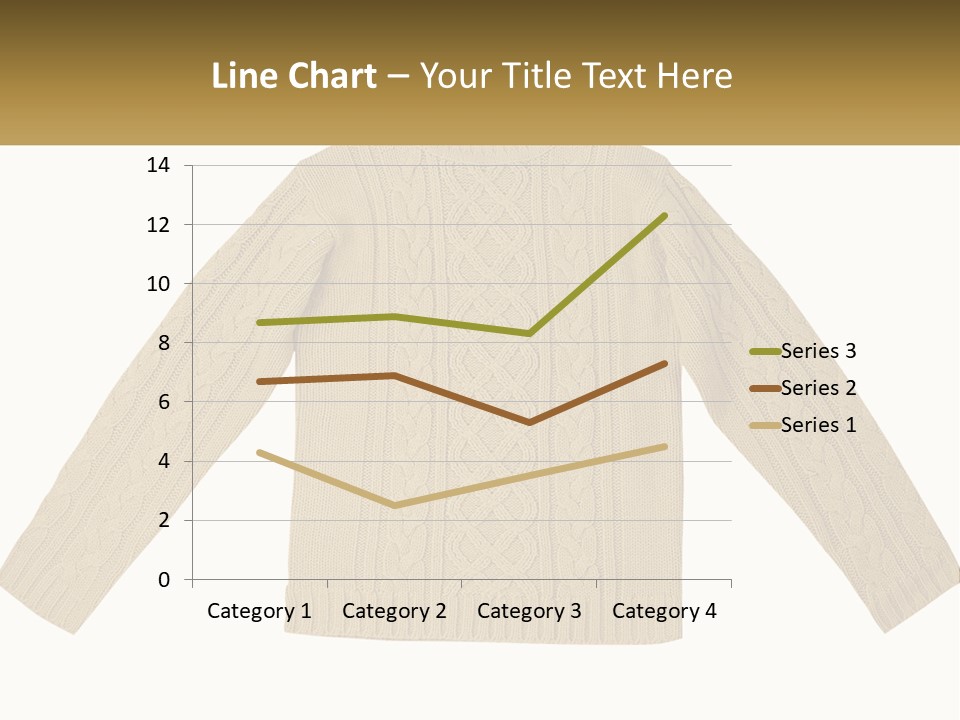 A Picture Of A Sweater With The Name Of The Company PowerPoint Template