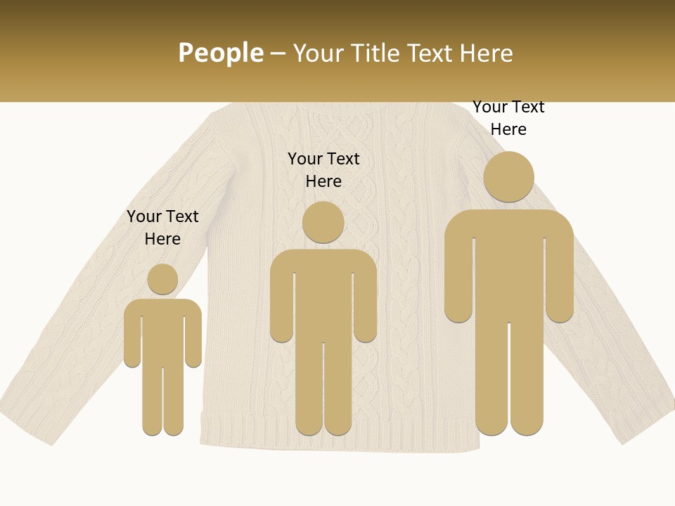 A Picture Of A Sweater With The Name Of The Company PowerPoint Template