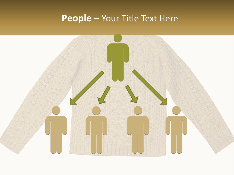 A Picture Of A Sweater With The Name Of The Company PowerPoint Template