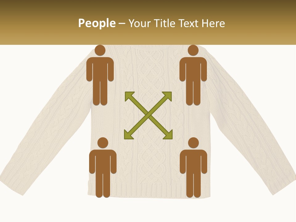 A Picture Of A Sweater With The Name Of The Company PowerPoint Template