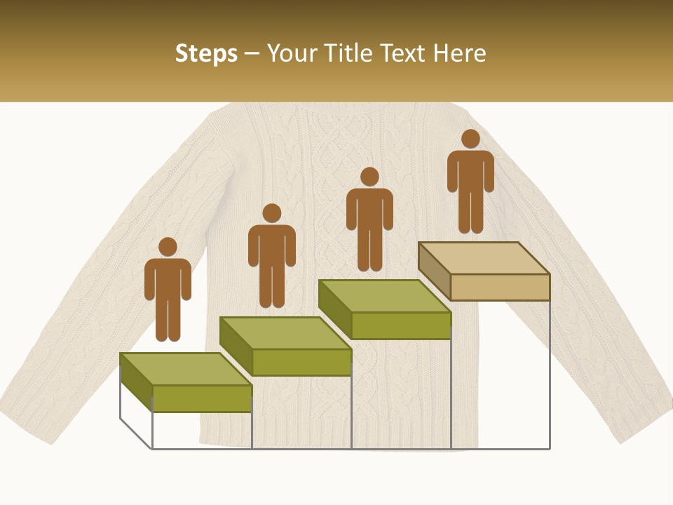 A Picture Of A Sweater With The Name Of The Company PowerPoint Template