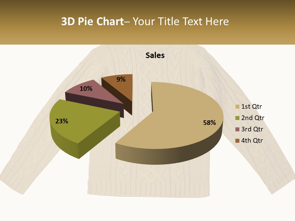 A Picture Of A Sweater With The Name Of The Company PowerPoint Template