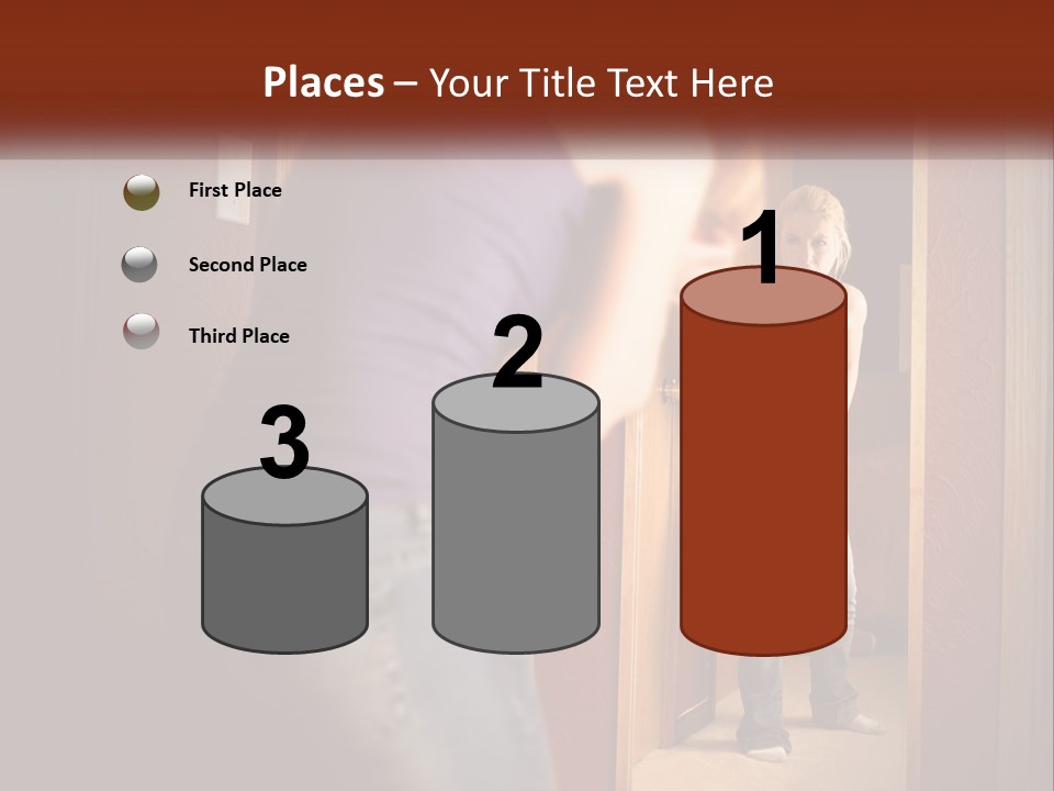 A Woman Standing In Front Of A Mirror PowerPoint Template