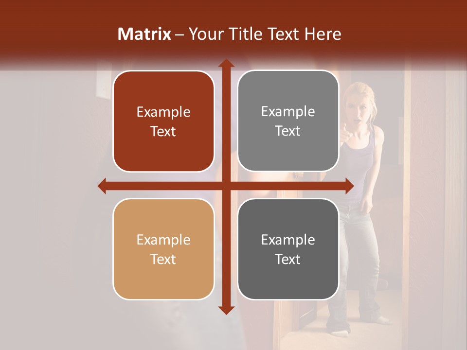 A Woman Standing In Front Of A Mirror PowerPoint Template