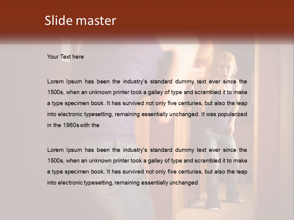 A Woman Standing In Front Of A Mirror PowerPoint Template