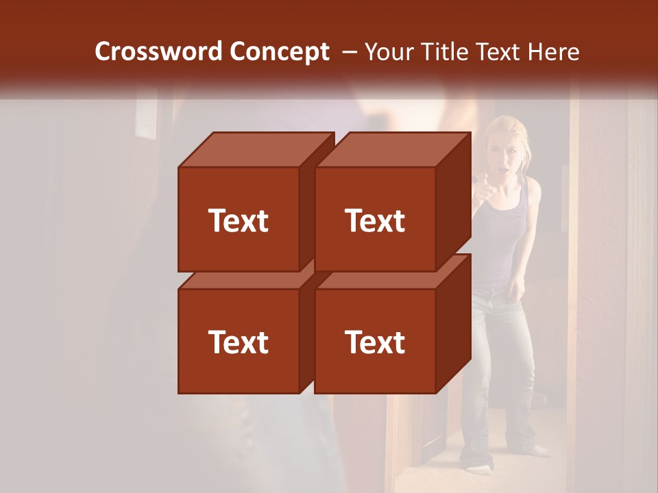 A Woman Standing In Front Of A Mirror PowerPoint Template