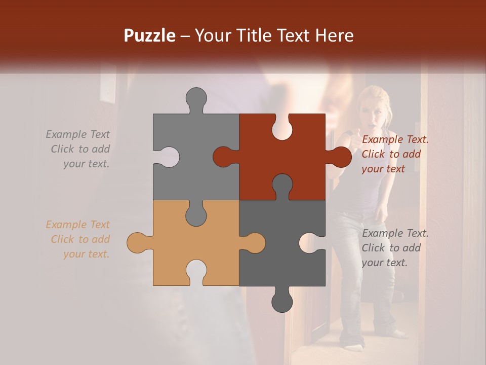 A Woman Standing In Front Of A Mirror PowerPoint Template