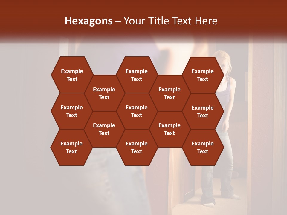 A Woman Standing In Front Of A Mirror PowerPoint Template