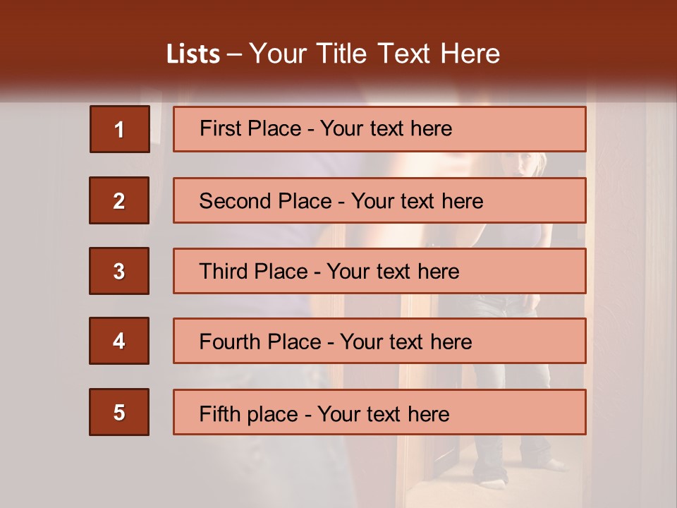 A Woman Standing In Front Of A Mirror PowerPoint Template