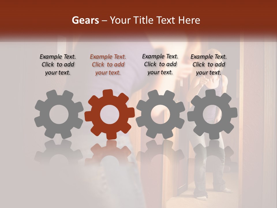 A Woman Standing In Front Of A Mirror PowerPoint Template