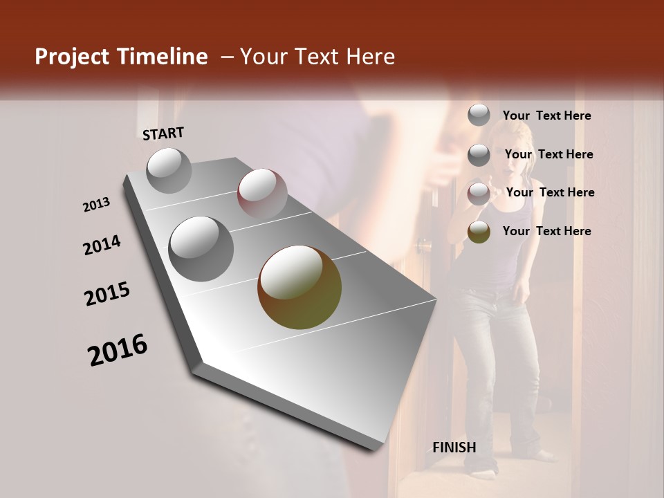 A Woman Standing In Front Of A Mirror PowerPoint Template