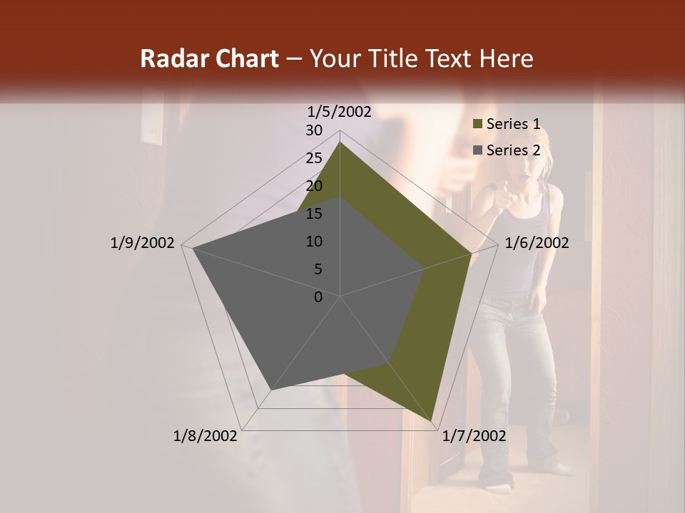 A Woman Standing In Front Of A Mirror PowerPoint Template