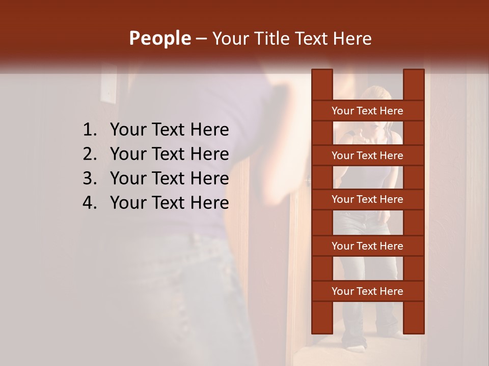 A Woman Standing In Front Of A Mirror PowerPoint Template