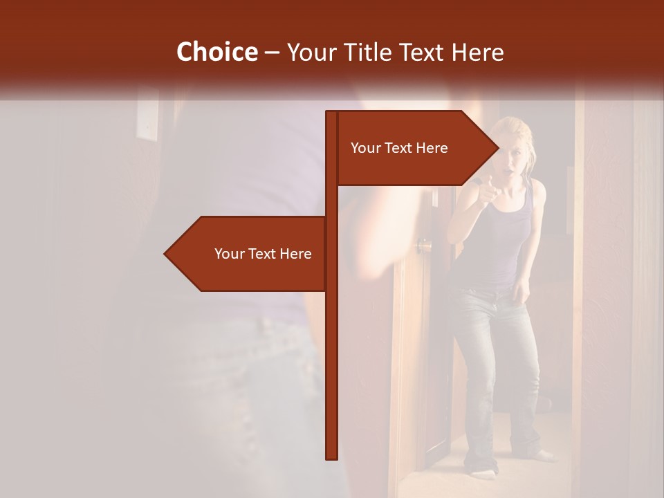 A Woman Standing In Front Of A Mirror PowerPoint Template