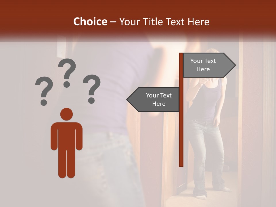 A Woman Standing In Front Of A Mirror PowerPoint Template