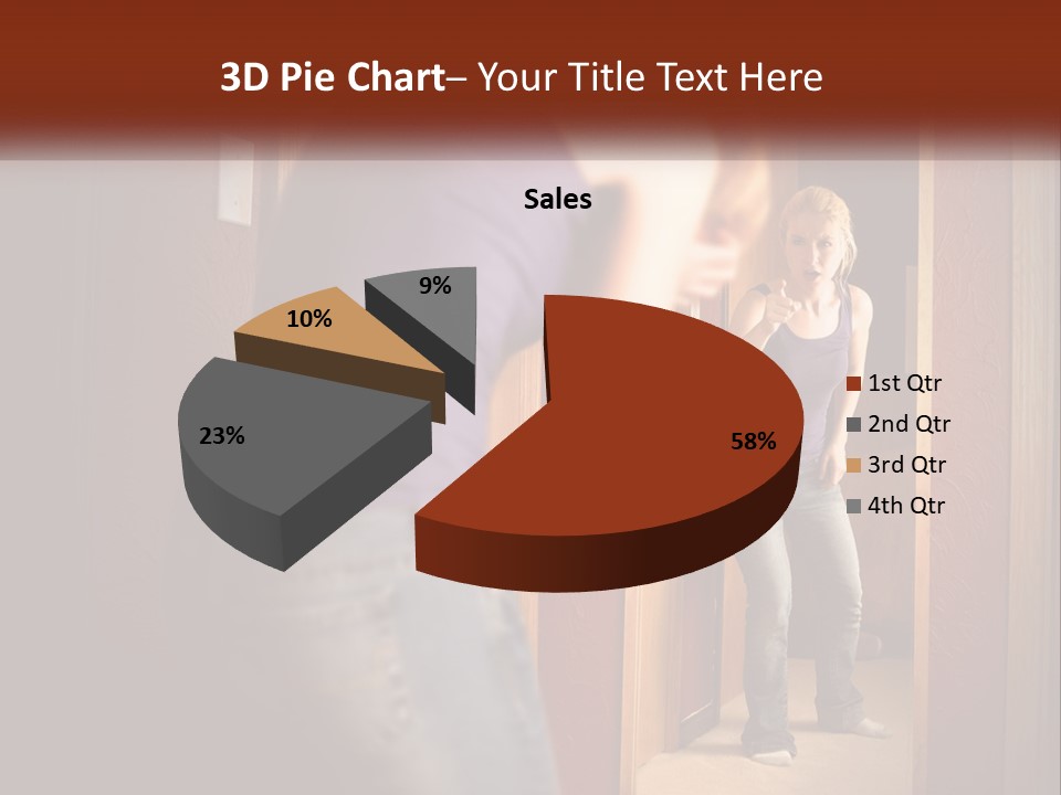 A Woman Standing In Front Of A Mirror PowerPoint Template