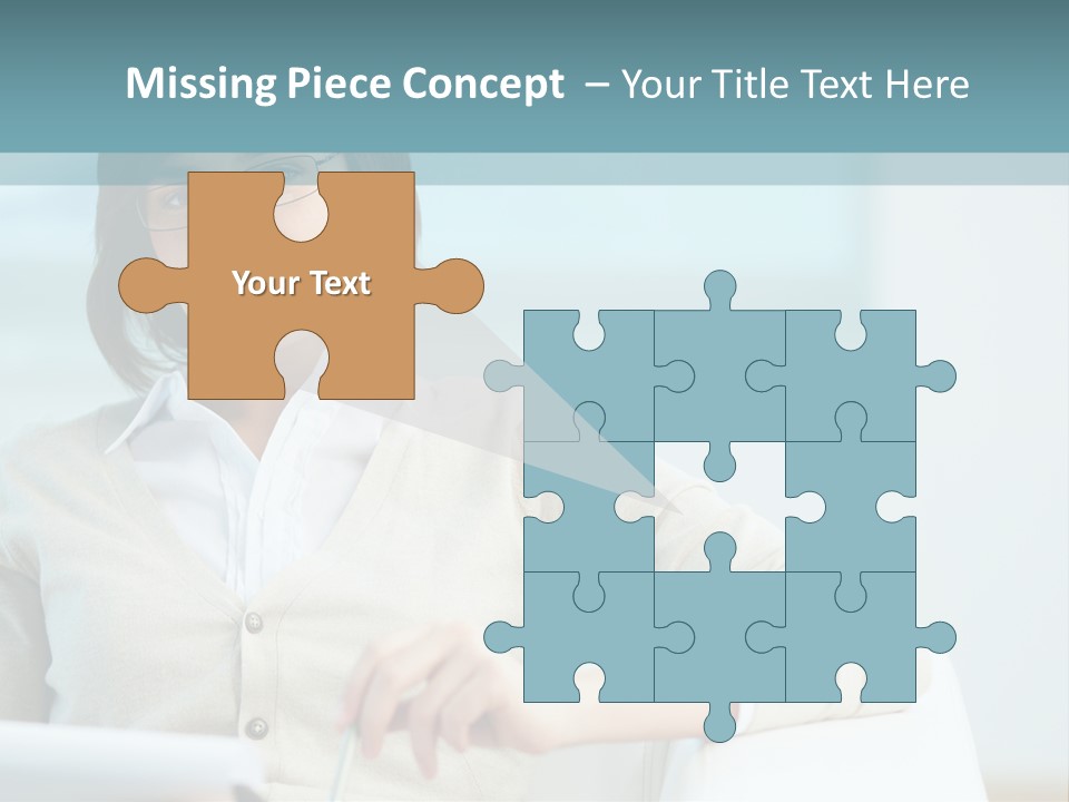 A Woman Sitting At A Desk In Front Of A Laptop Computer PowerPoint Template