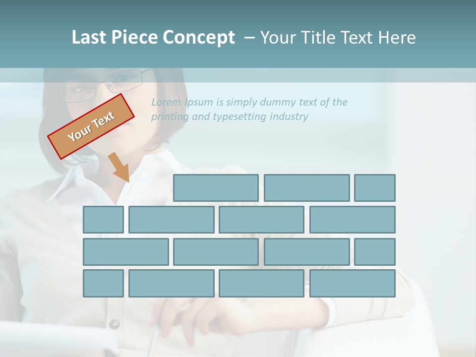 A Woman Sitting At A Desk In Front Of A Laptop Computer PowerPoint Template