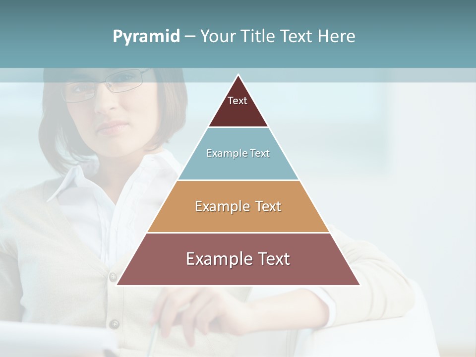 A Woman Sitting At A Desk In Front Of A Laptop Computer PowerPoint Template