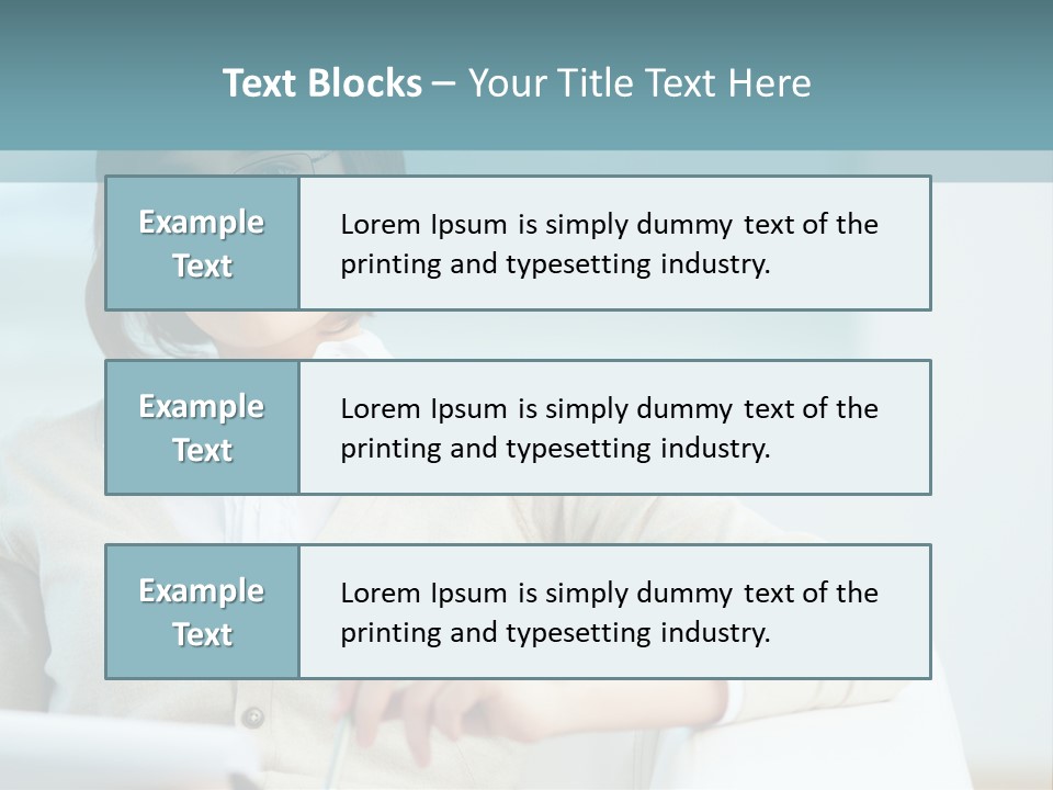 A Woman Sitting At A Desk In Front Of A Laptop Computer PowerPoint Template