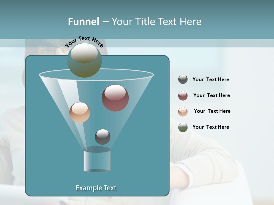 A Woman Sitting At A Desk In Front Of A Laptop Computer PowerPoint Template
