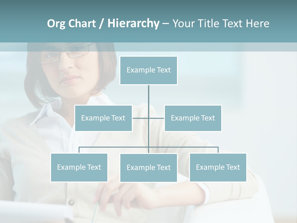 A Woman Sitting At A Desk In Front Of A Laptop Computer PowerPoint Template