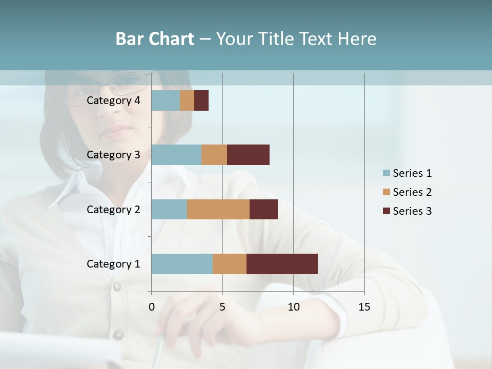 A Woman Sitting At A Desk In Front Of A Laptop Computer PowerPoint Template