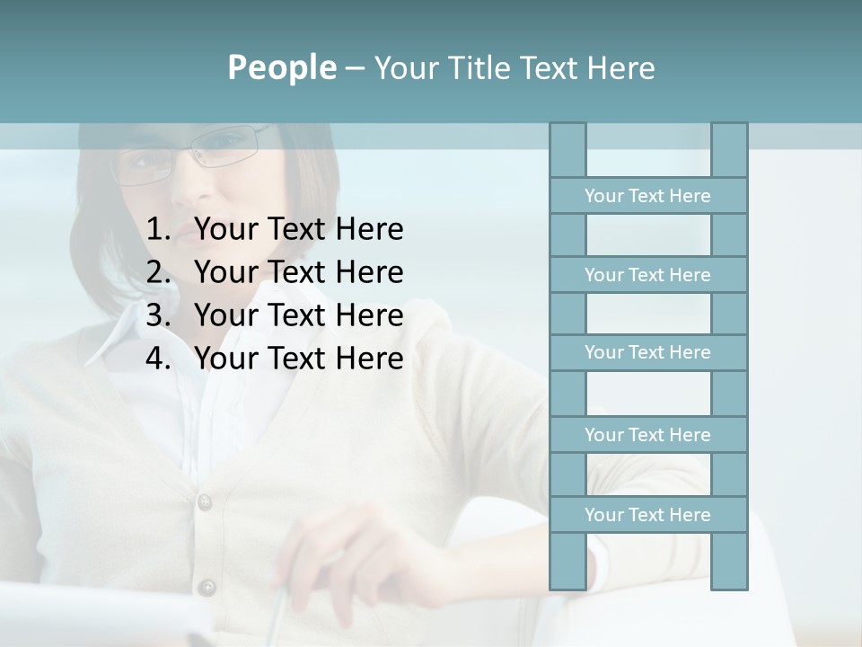 A Woman Sitting At A Desk In Front Of A Laptop Computer PowerPoint Template