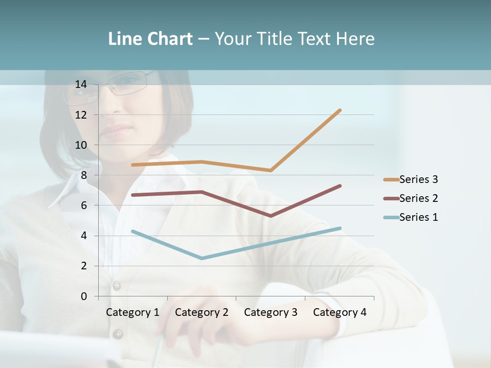 A Woman Sitting At A Desk In Front Of A Laptop Computer PowerPoint Template