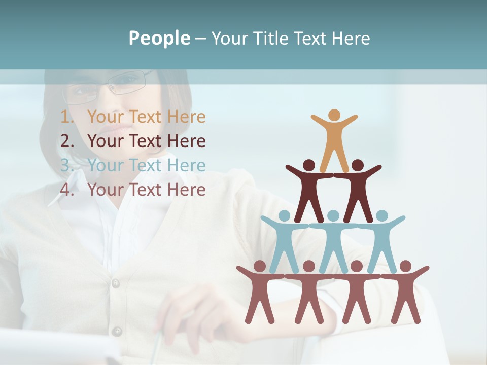 A Woman Sitting At A Desk In Front Of A Laptop Computer PowerPoint Template